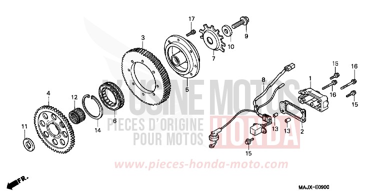 STARTING CLUTCH for Pan-European ABS CANDY GRACEFUL RED-U (R151) from 2000
